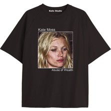 Kalic Studio Kate Moss Oversize T-Shirt Siyah