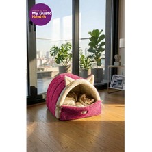 My Gusto Health Kulaklı Peluş Kedi Yatağı – Tünel Tipi Yumuşak Kedi Evi