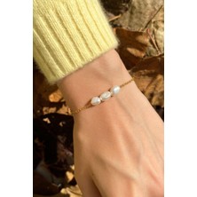 Spossy Silver Jewelry Gerçek Inci Zarif Bileklik