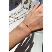 Spossy Silver Jewelry Zarif Minimal Göz Bileklik