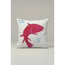 Viki Concept Pop Art Pembe Balık Kırlent Kılıfı 003 – Avangard 45X45 cm Dekoratif Yastık Kılıfı