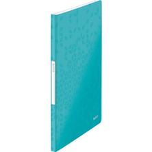 Storemax NO35 Leitz Wow A4 Sunum Dosyası, Metalik Buz Mavisi, 20 Şeffaf Poşetli, 40 A4 Sayfa Kapasiteli, 46310051