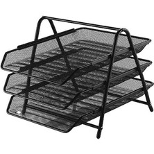 Storemax NO35 Eslem Evrak Rafı Metal 3 Katlı Siyah