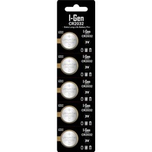 Storemax NO35 I-Gen CR2032 Pil 5'li Paket Tartı, Baskül, Şeker Ölçüm Cihazı Pili Lityum Düğme Pil 3V 2032