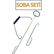 Trend Hause Soba Seti, Baca Temizleme Fırçası, Soba Kulpu, Soba Çengeli (3 Lü Grup)