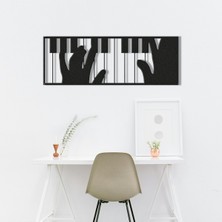 Metla Metal Piyano Çalan Eller Modern Metal Duvar Tablosu Müzik Odası Salon Hediye Dekorasyon