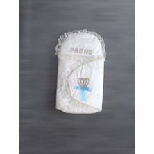 Akıllı Durak Yenidoğan Kral Taç Nakışlı Kundak Erkek Bebek Battaniyesi