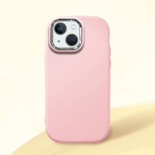 HONTINGA iPhone 13 Mini ile Uyumlu Kılıfı Kamera Korumalı Düşüme Önleyici Basitlik Pembe Yumuşak Silikon Telefon Kılıfı K4-0000