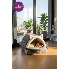 My Gusto Health Kulaklı Peluş Kedi Yatağı – Tünel Tipi Yumuşak Kedi Evi