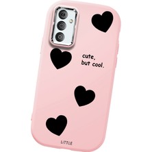 HONTINGA Samsung Galaxy M23 ile Uyumlu Kılıfı Kamera Korumalı Düşüme Önleyici Basitlik Pembe Yumuşak Silikon Telefon Kılıfı Kalp Desenli K4-0238