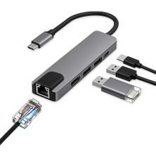 Storemax NO35 Coverzone USB C 5in1 Çoklayıcı Adaptör – 4K Hdmı, Gigabit Lan, Usb-C Pd, 2× USB 3.0 Portlu Type-C Hub | Laptop, MacBook ve Chromebook ile Uyumlu Bağlantı Genişletici Dönüştürücü | ZR34
