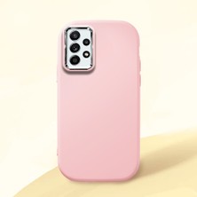 HONTINGA Samsung Galaxy A52 ile Uyumlu Kılıfı Kamera Korumalı Düşüme Önleyici Basitlik Pembe Yumuşak Silikon Telefon Kılıfı K4-0000