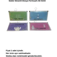 Südor Desenli Dosya Fermuarlı A6 Simli (SB36)