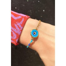 Spossy Silver Jewelry Doğal Taşlı, Mineli Nazar Göz Bileklik