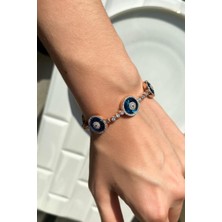 Spossy Silver Jewelry 3lü Küçük Nazar Cam Göz Bileklik