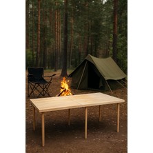 Storemax NO35 Pratikoutdoor Katlanır Kamp, Piknik ve Bahçe Masası 70X150 cm - Ham Naturel Renk
