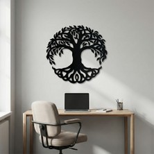 Metla Metal Daire Formlu Yaşam Ağacı Modern Metal Duvar Tablosu Salon Ofis Hediye Dekorasyon
