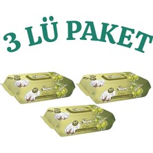 Sleepy Doğal Zeytinyağlı Islak Mendil 90’lı x 3 Paket – Doğal Pamuk Lifli, Hassas Ciltler Için, Toplam 270 Yaprak