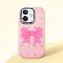 HONTINGA Oppo A3X 4g ile Uyumlu Kılıfı Kamera Korumalı Düşüme Önleyici Basitlik Pembe Yumuşak Silikon Telefon Kılıfı Fiyonk Desenli K4-0259