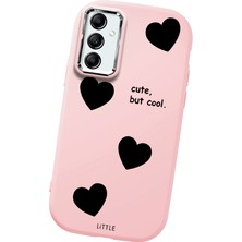 HONTINGA Samsung Galaxy A14 ile Uyumlu Kılıfı Kamera Korumalı Düşüme Önleyici Basitlik Pembe Yumuşak Silikon Telefon Kılıfı Kalp Desenli K4-0238