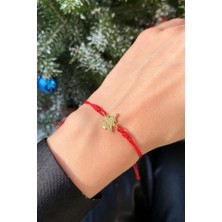 Spossy Silver Jewelry Yılbaşı Temalı Çam Ağacı Figürlü Ipli Bileklik
