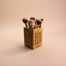 Dekoratif Bambu 15X10 cm Makyaj Masası Fırça Sünger Düzenleyici Organizer Mutfak Banyo Aksesuarı | Kitchera Home