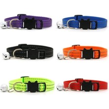 Storemax NO35 Reflektörlü Zilli Dokuma Kedi Boyun Tasması 19X1 cm Turkuaz