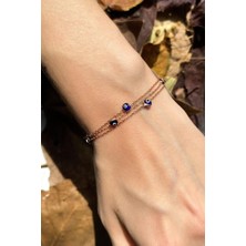 Spossy Silver Jewelry 3 Sıralı Nazar Gözlü Bileklik