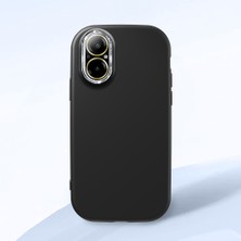 HONTINGA Realme C67 ile Uyumlu Kılıfı Kamera Korumalı Düşüme Önleyici Basitlik Siyah Yumuşak Silikon Telefon Kılıfı K4-0000