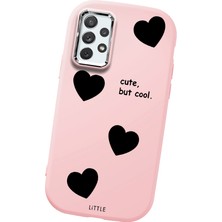 HONTINGA Samsung Galaxy A72 ile Uyumlu Kılıfı Kamera Korumalı Düşüme Önleyici Basitlik Pembe Yumuşak Silikon Telefon Kılıfı Kalp Desenli K4-0238