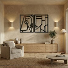 Metla Metal Ikili Soyut Çizgi Sanatı Yüz Modern Metal Duvar Tablosu Salon Ofis Yeni Ev Hediye