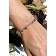 Spossy Silver Jewelry 3 Zincirli Kalp Bileklik