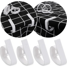 Storemax NO35 Beyaz Yaysız Masa Örtüsü Tutacağı Mandal Kayma Önleyici Tutucu Sabitleyici Kıskaç Klips Aparat (4, Beyaz)