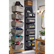 ALAS 6 Katlı Askılı Organizer Siyah Raf Düzenleyici Hurç