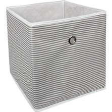 Storemax NO35 Çok Amaçlı Raf Düzenleyici Organizer Kutu Sepet (Gri Çizgili)