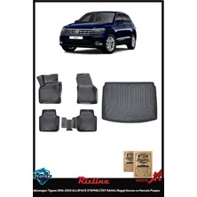 Rizline Volkswagen Tiguan 2016-2023 Allspace Stepneli Üst Bagaj Bagaj Havuzu ve Havuzlu Paspas