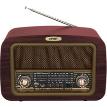 Storemax NO35 Coverzone Retro Radyo Taşınabilir Bluetooth Speaker ve Hoparlör Klasik Antika Tarzı Iç ve Dış Mekan Multiband USB Girişli Dekoratif Klasik Radyo 18CM x 28CM 6655 (Ahşap Kırmızı)