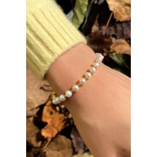 Spossy Silver Jewelry Gerçek Inci Zarif Bileklik