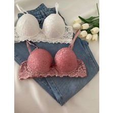 Gold Night Kadın Dantelli Desteklli Balenli Push Up Dolgulu Soft Sütyen Ikili Paket