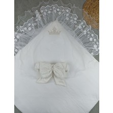 Akıllı Durak Yenidoğan Kumru Soft Cotton Taç Nakışlı Trilüks Kundak Bebek Battaniyesi