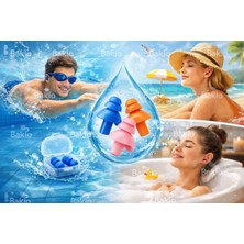 Bakio 🌊 Havuz, Deniz ve Banyo Için Su Geçirmez Silikon Kulak Tıkacı