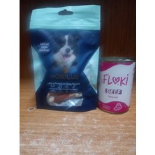 Nobilus Tavşan ve Kalsiyum Kemik Sargılı Köpek Ödül Maması 80 Gr+Dana Etli Köpek Konserve 400 Gram