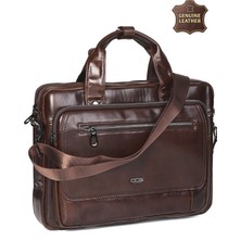 Ççs 71473 Hakiki Deri Unisex Evrak Çantası Laptop Bölmeli Profesyonel Iş Çantası Kahverengi