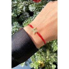 Spossy Silver Jewelry Yılbaşı Temalı Geyik Figürlü Ipli Bileklik