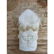 Akıllı Durak Yenidoğan Shine Kumru Melek Kanat Fiyonklu Gold Dantel Duvaklı Delüks Kundak Bebek Battaniyesi