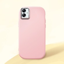 HONTINGA Samsung Galaxy A04E ile Uyumlu Kılıfı Kamera Korumalı Düşüme Önleyici Basitlik Pembe Yumuşak Silikon Telefon Kılıfı K4-0000
