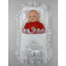 Akıllı Durak Yenidoğan Bambu Taç Nakışlı Kundaklı Trilüks 3lü Alt Açma Seti