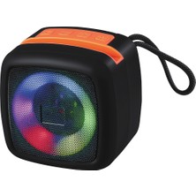 Avcı Teknoloji Market LED Işıklı Taşınabilir Bluetooth Hoparlör Askılı Mini Kablosuz Speaker 1200 Mah