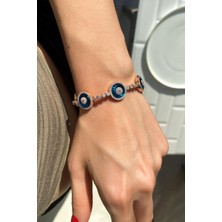 Spossy Silver Jewelry 5li Büyük Nazar Cam Göz Bileklik