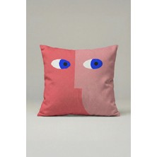 Viki Concept Soyut Yüz Kırlent Kılıfı 004 – Soyut 45X45 cm Dekoratif Yastık Kılıfı